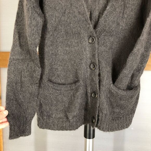 Aritzia TNA Wool Mohair Dark Grey Button Cardigan Sz XS‎ - Picture 4 of 10